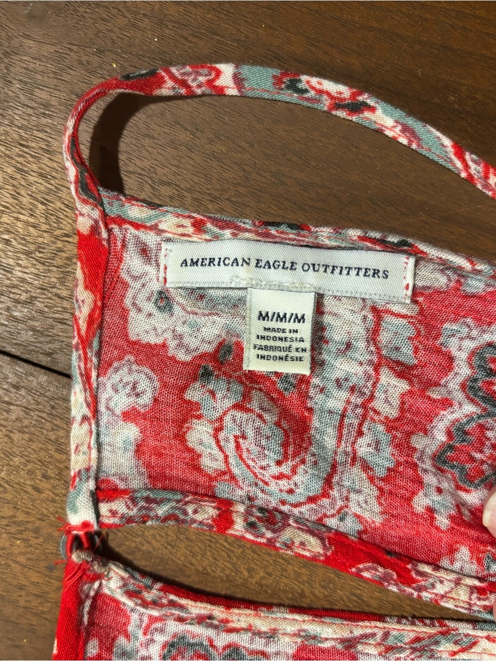 American Eagle Red Paisley Halter Swing Dress - Picture 4 of 5